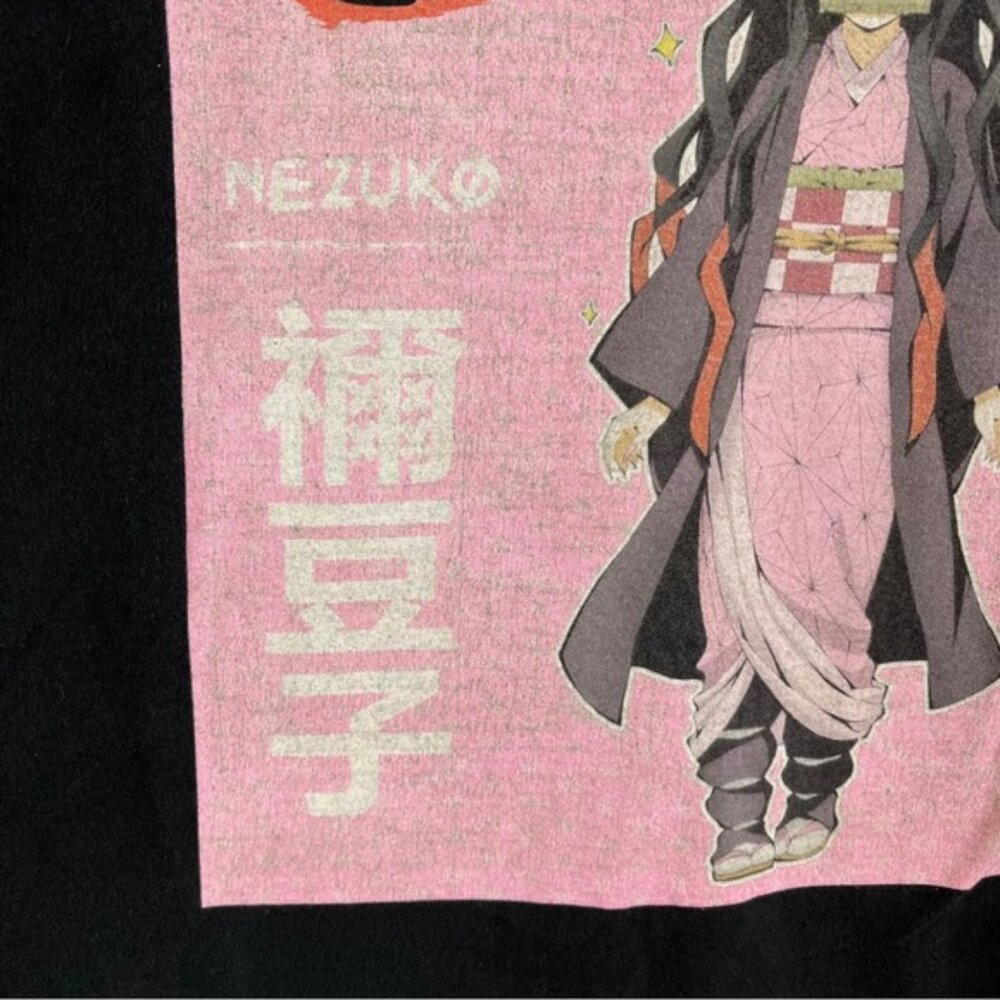 Demon Slayer Anime Manga Black T-shirt Kimetso No Yaiba Sz Medium Fits Short - Picture 5 of 10